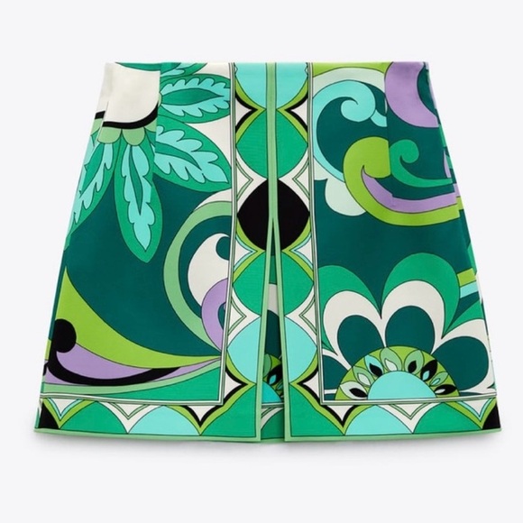 ZARA Green Mod 60’s inspired skirt NWT XS ST Patrick’s Day SALE 🍀 💚 - Picture 4 of 10